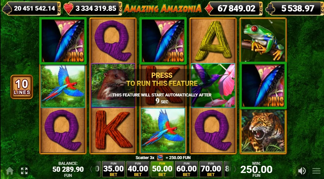 Spin free spins feature.